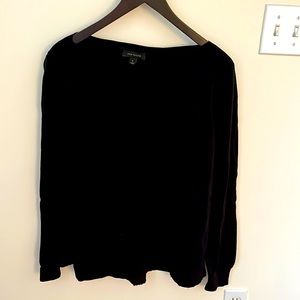 Black Ann Taylor Sweater with floral sheer back